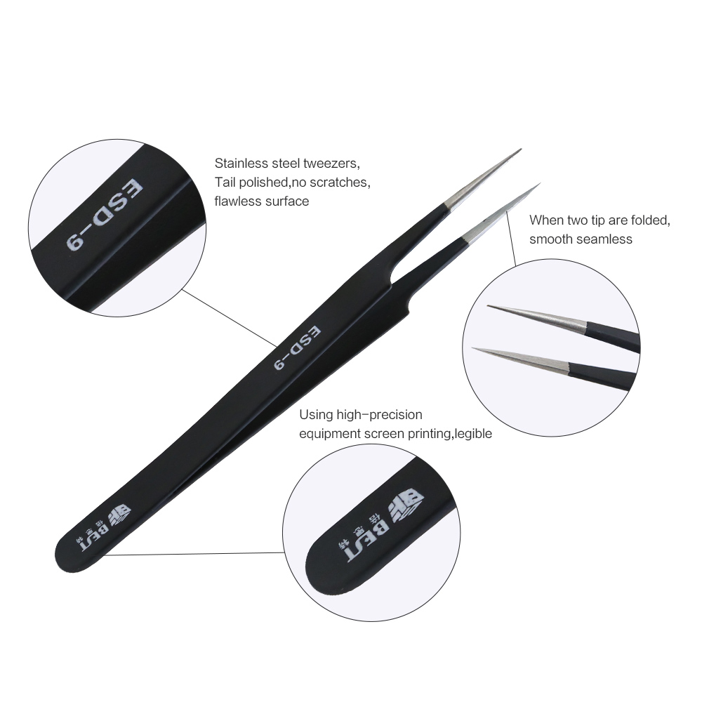 BST-ESD-9 Anti-Static Tweezers - Smd Tweezer Set recension och pris