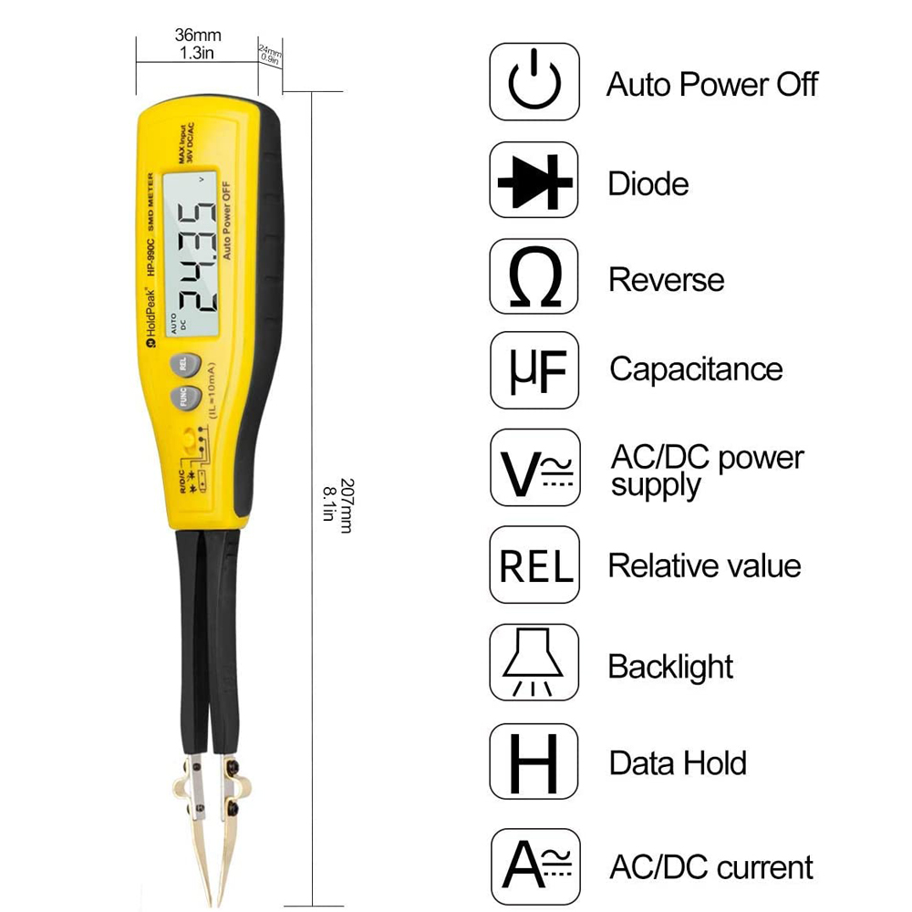 990C Smart SMD Tester Smart Tw - Smd Tweezer Set recension och pris