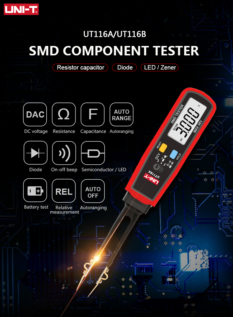 UT116A UT116C Digital Tweezers - Smd Tweezer Set recension och pris