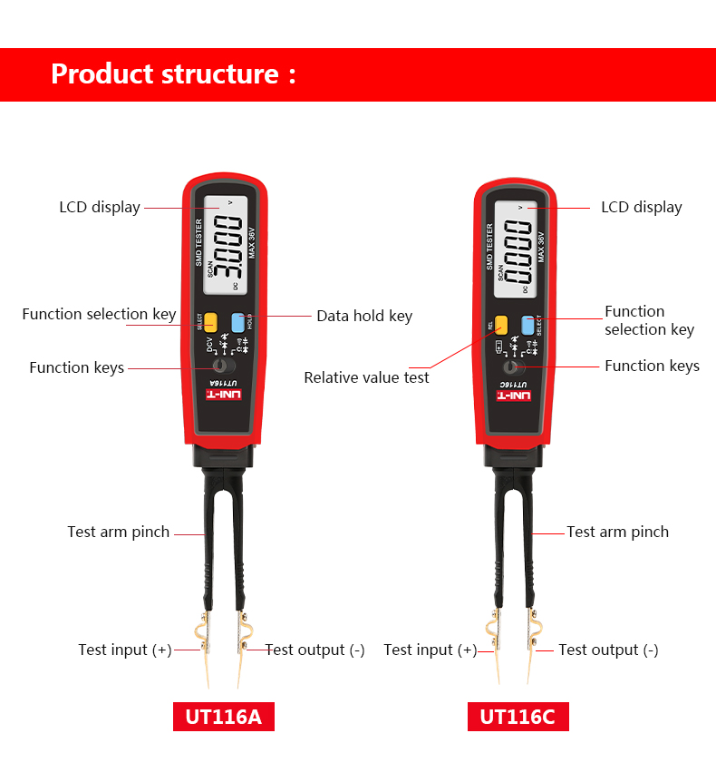 UT116A UT116C Digital Tweezers - Smd Tweezer Set recension och pris