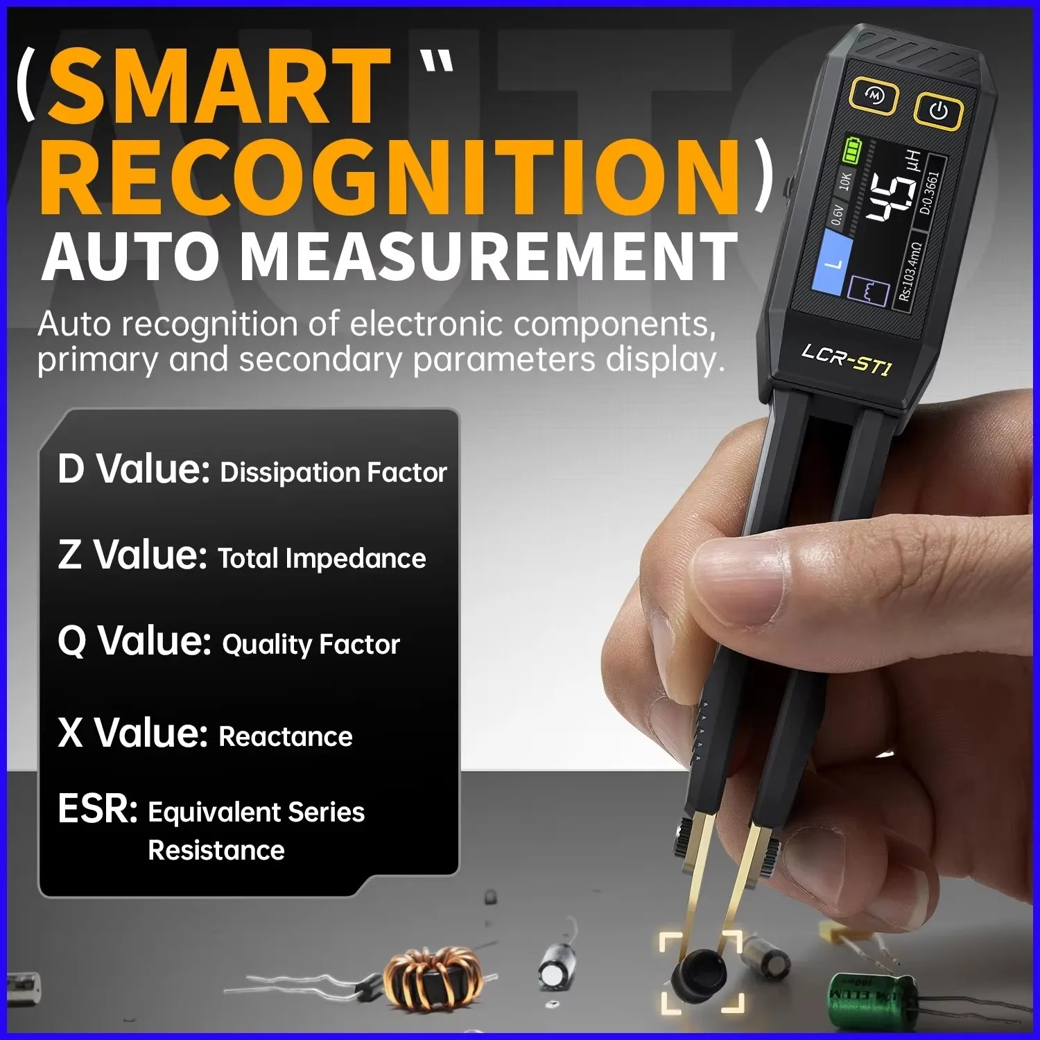 FNIRSI LCR-ST1 Smart LCR Bridg - Smd Tweezer Set recension och pris